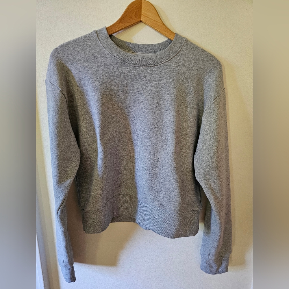 Athleta Heather Gray Crewneck Forever Fleece Relaxed Sweatshirt